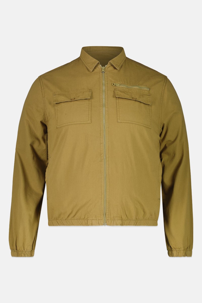 Threadbare Men Plain Jacket Shirt, Olive - Image 2
